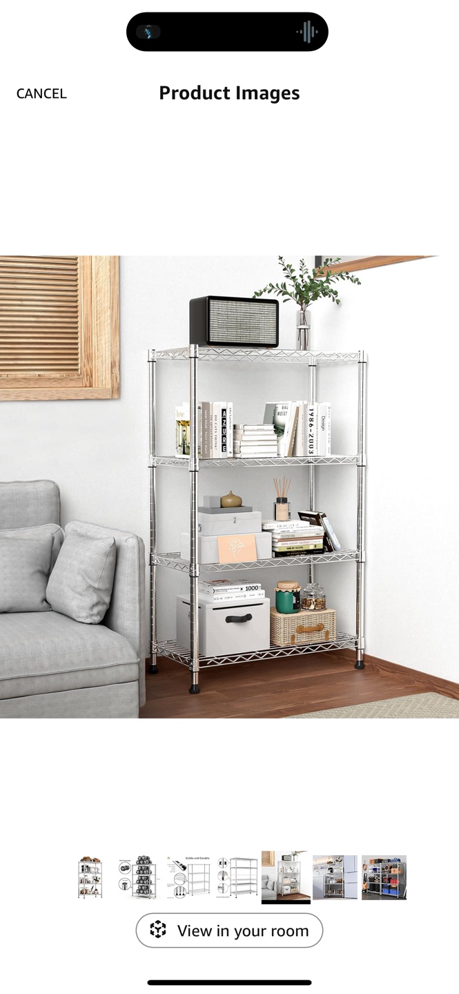 Chrome Wire Shelving Unit - 4 Tier Height Adjustable