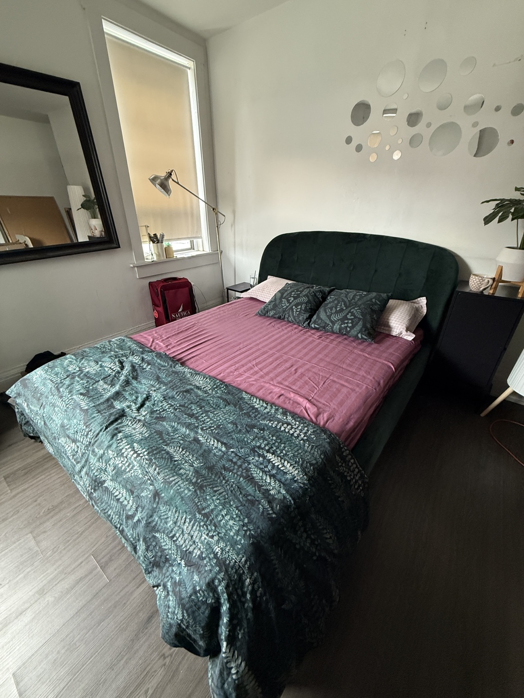 Green Velvet Queen Bed Frame - photo 3