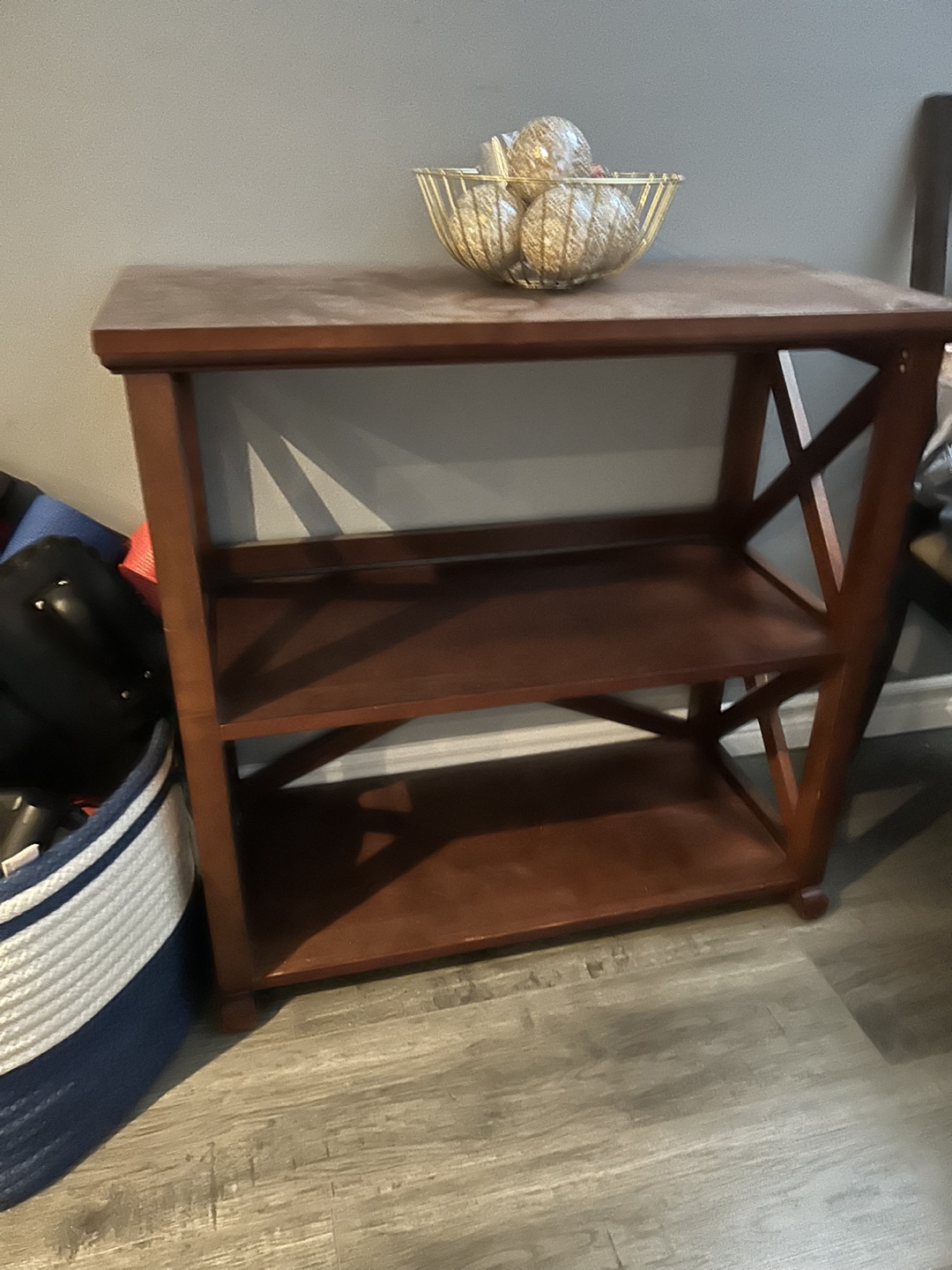 Two-shelf wooden console table