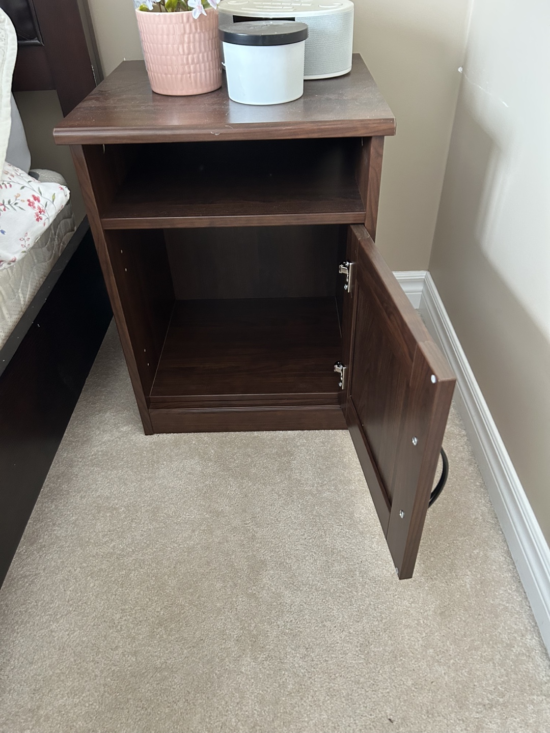 Dark Brown Nightstands with Cabinet - photo 3