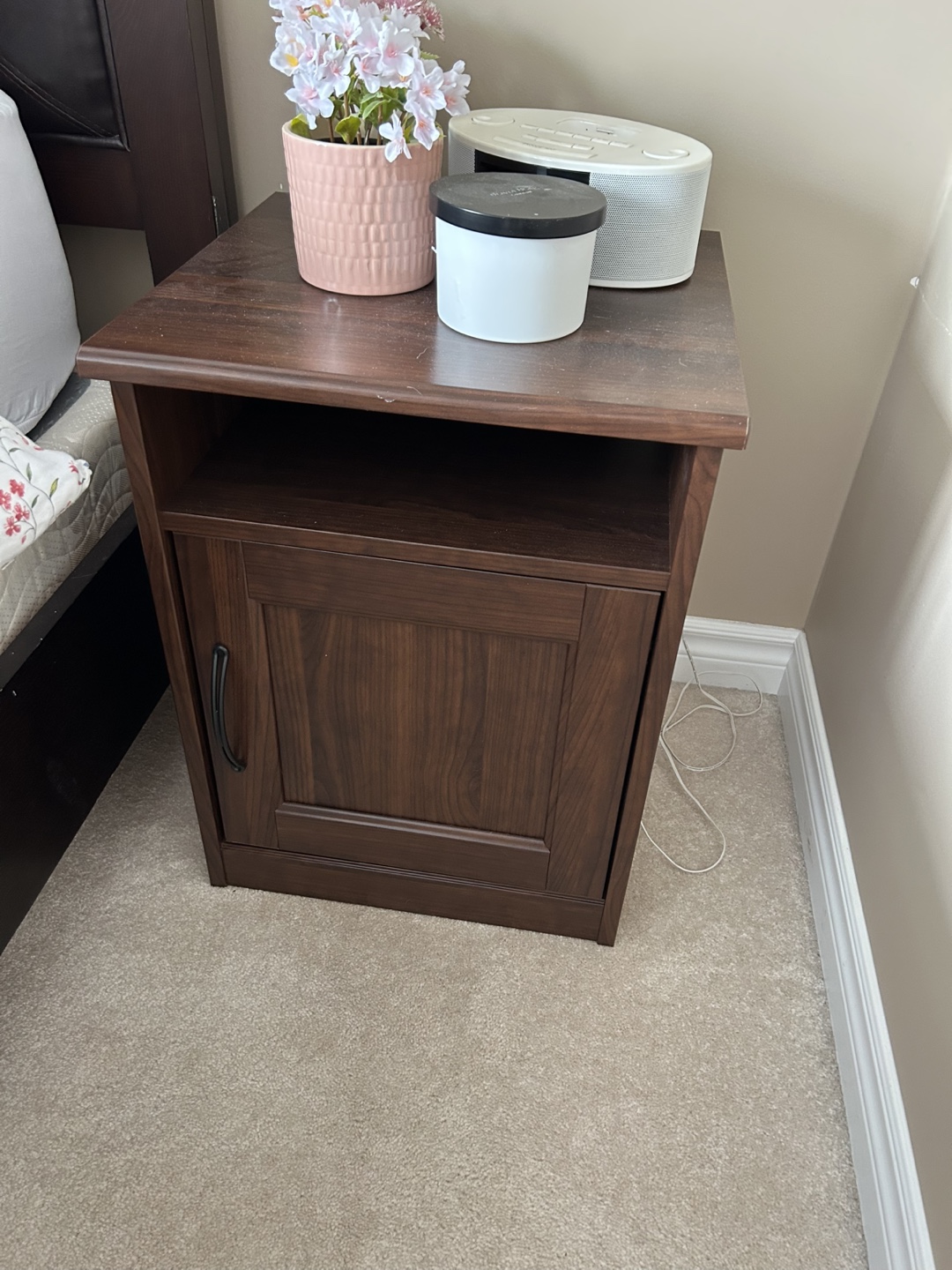 Dark Brown Nightstands with Cabinet - photo 2
