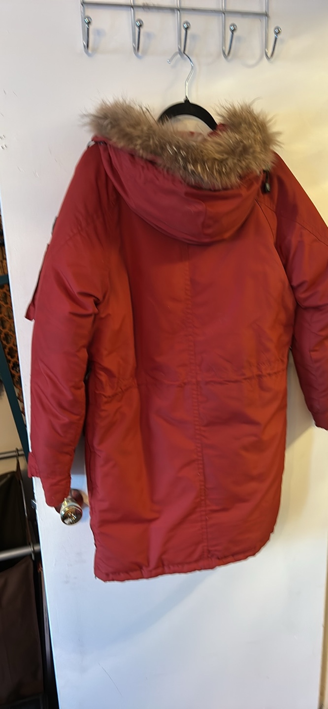 Lands' End Red Winter Parka with Fur Trimmed Hood - photo 3