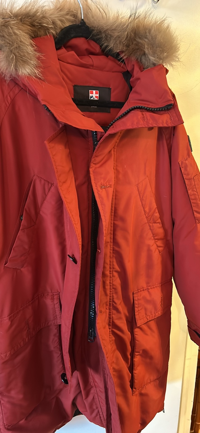 Lands' End Red Winter Parka with Fur Trimmed Hood - photo 2