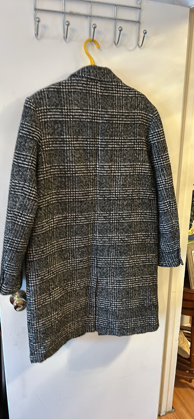 H&M Black and White Checked Coat - photo 2