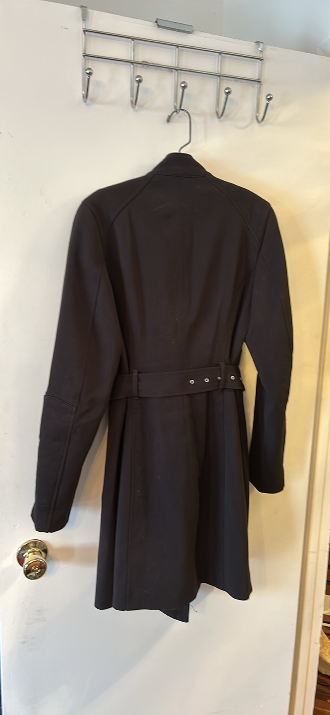Kenneth Cole Black Belted Coat 3/4 length