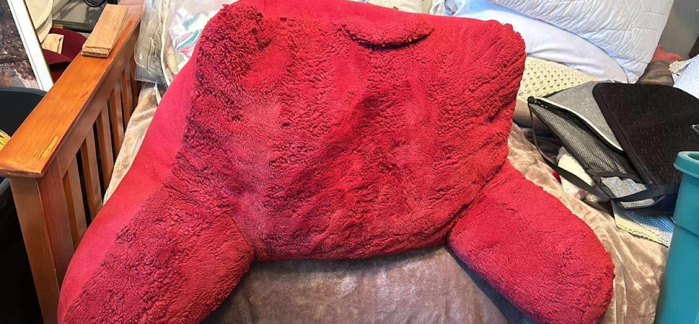 Red Fuzzy Armrest Pillow