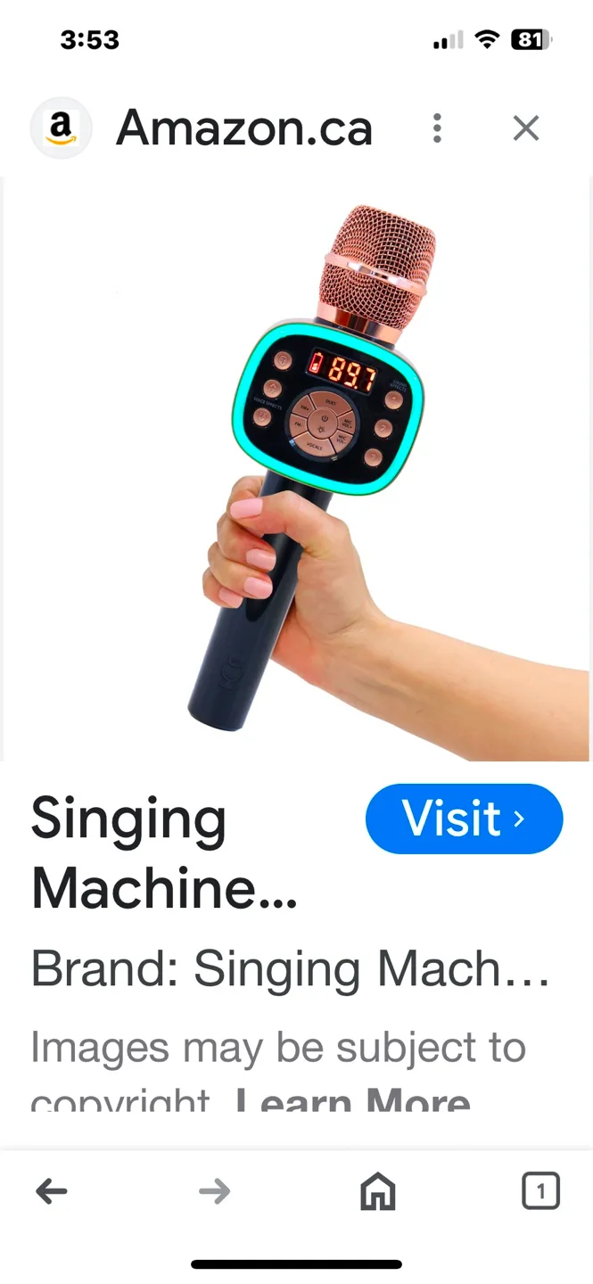 Singing Machine Carpool Karaoke Wireless Microphone image indicator(4)