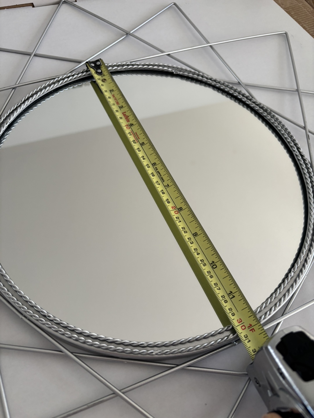 Round mirror Silver Geometric frame 24”x24” - photo 5