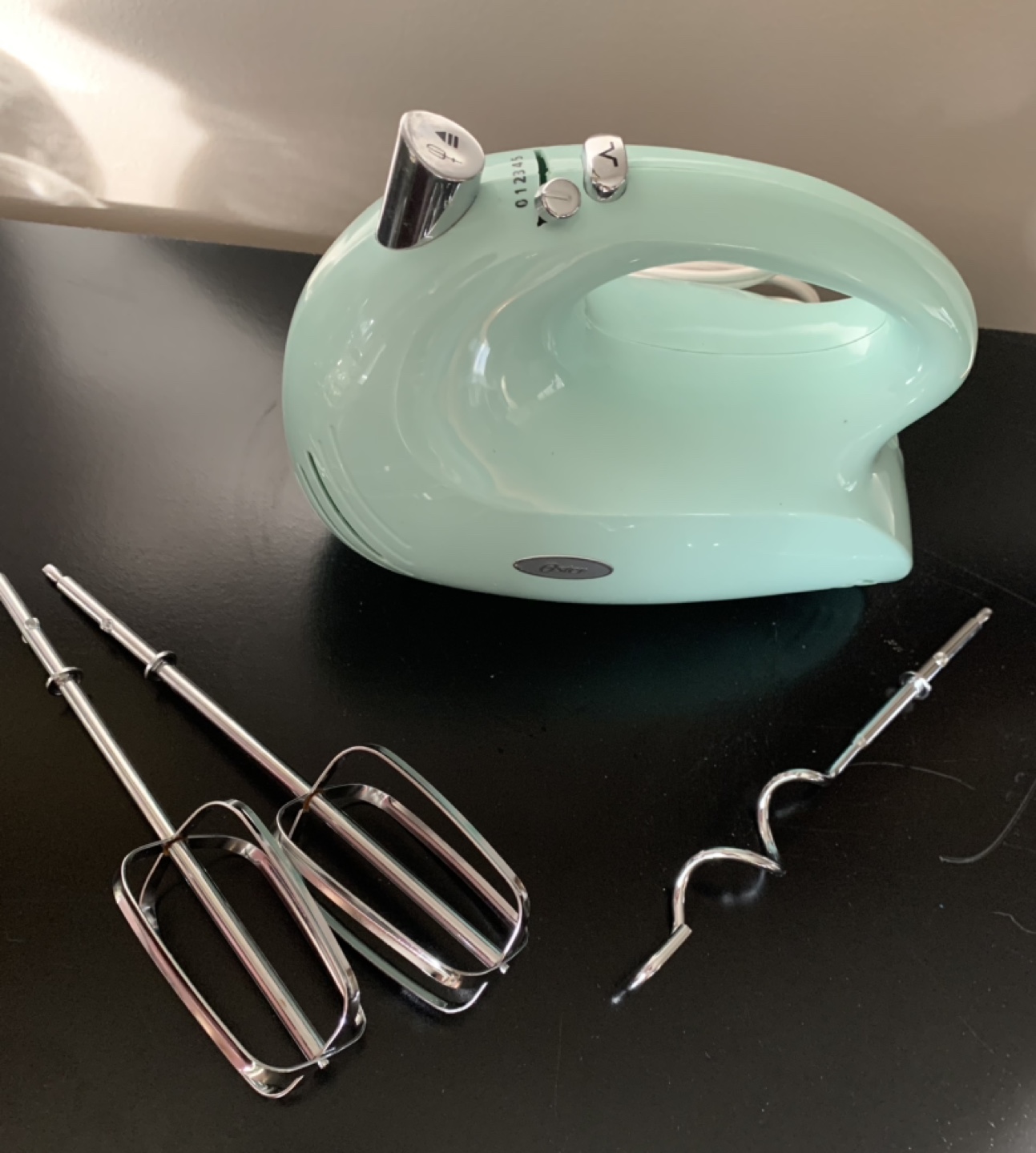 Vintage-Style Pastel Green Hand Mixer
