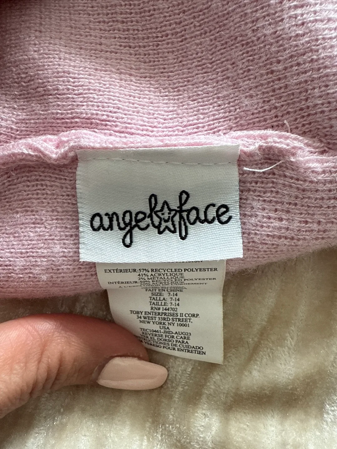 Angelface Girls Pink Knit Hat and Neck Warmer Set image indicator(2)