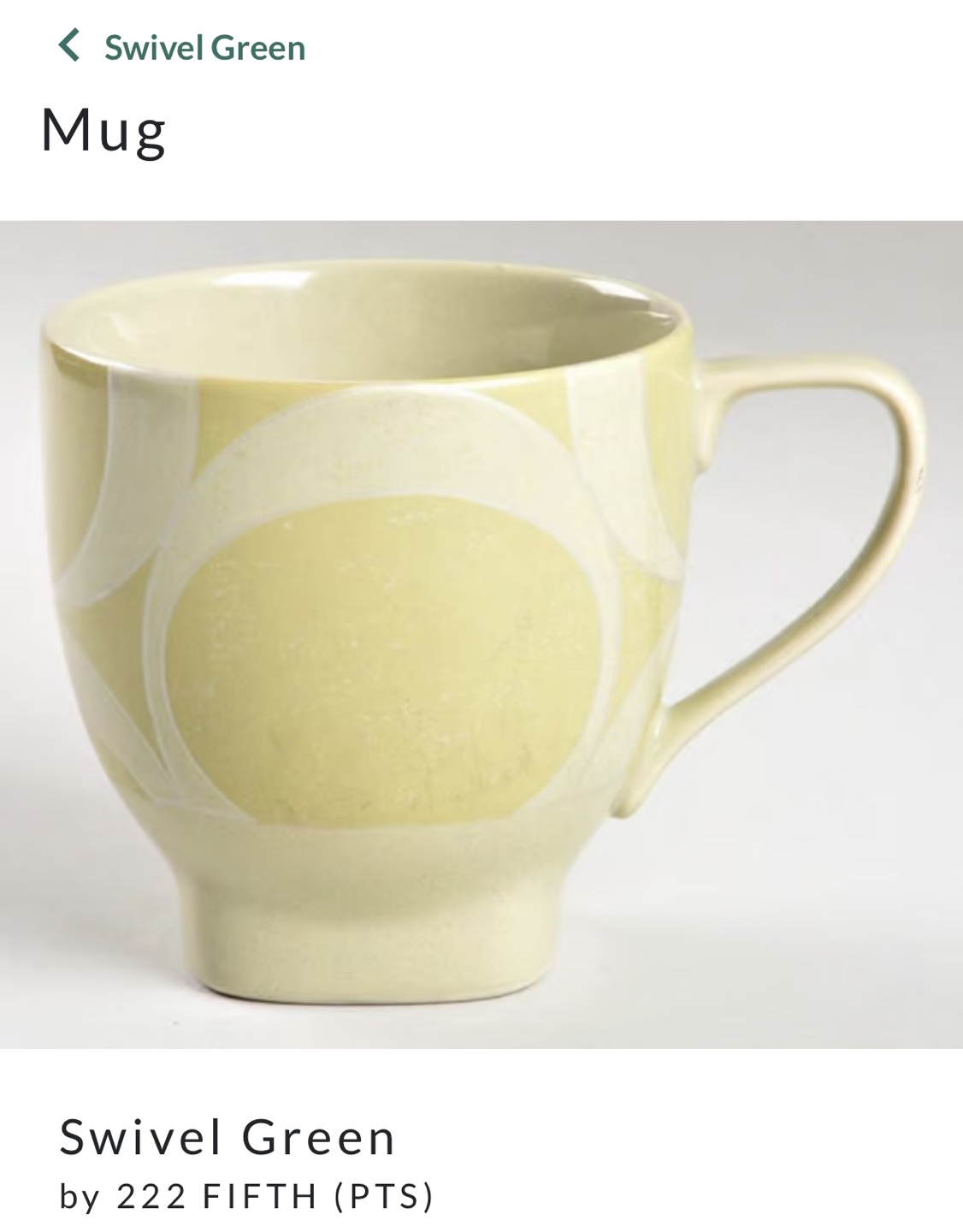 222 Fifth Swivel Green Mug - photo 2