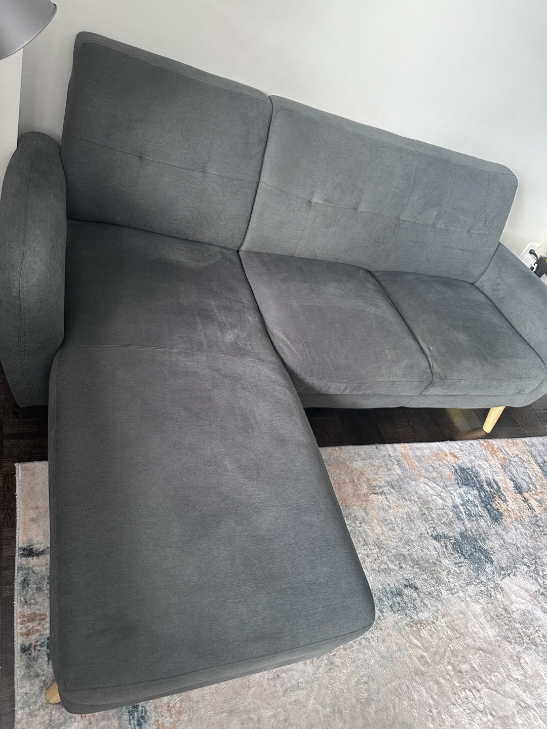 Grey Sectional Sofa with Chaise Lounge - photo 2