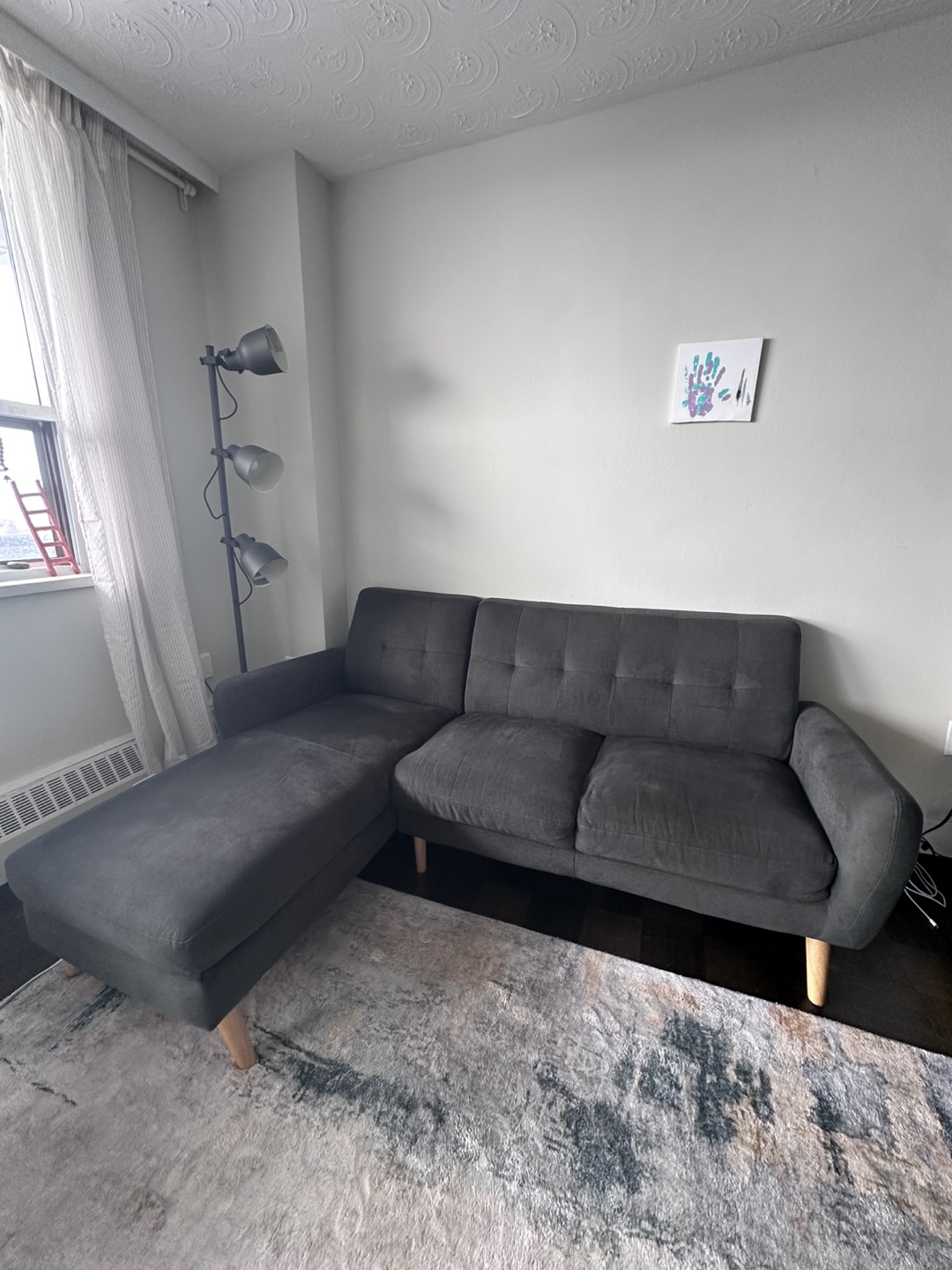 Grey Sectional Sofa with Chaise Lounge