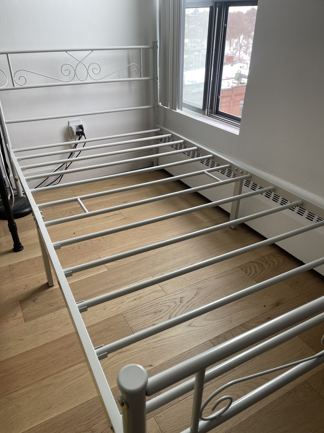 White Metal Twin Bed Frame