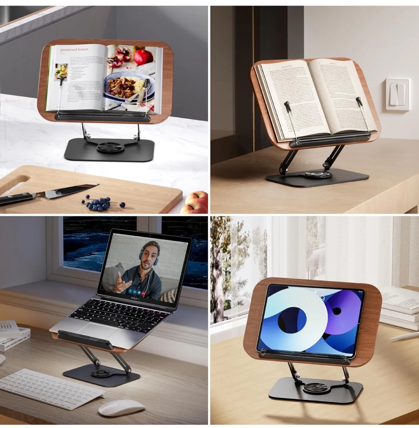 Brand New - SupeDesk Adjustable Book Stand - Dark Wood image indicator(2)