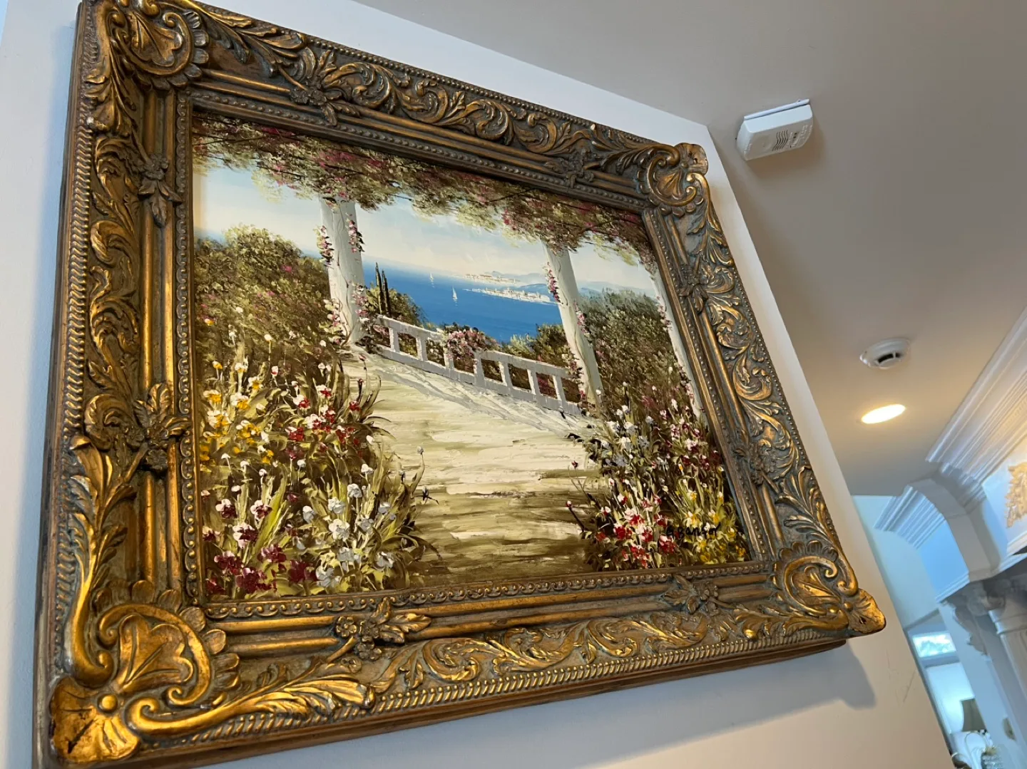 Ornate Framed Oil Painting of Parisian Street Scene image indicator(5)