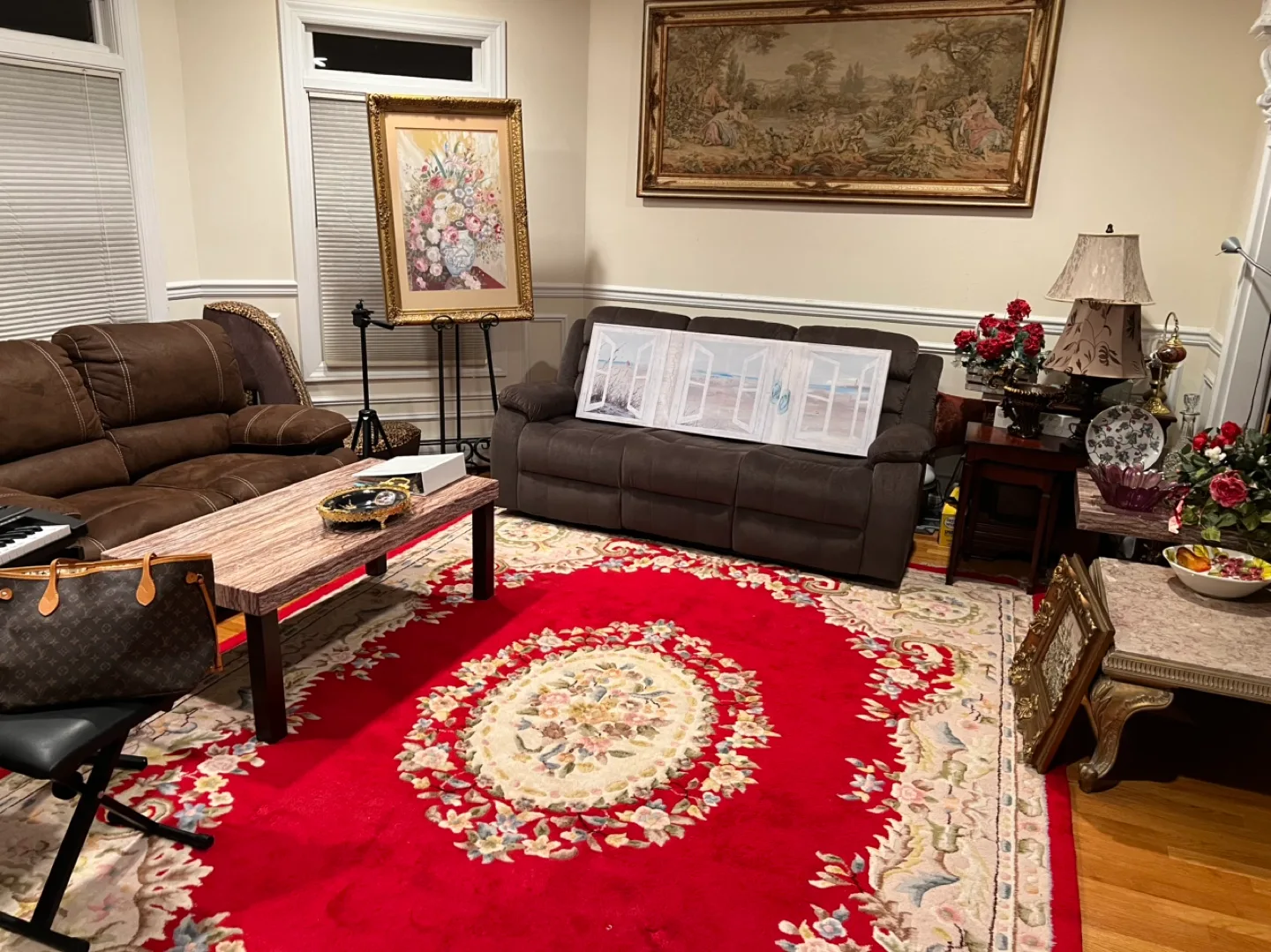 Ornate Framed Oil Painting of Parisian Street Scene image indicator(6)