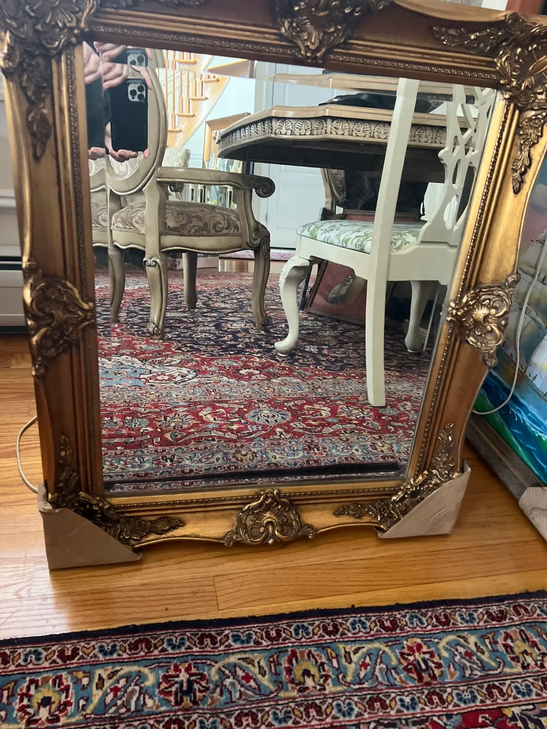 Ornate Framed Oil Painting of Parisian Street Scene image indicator(2)