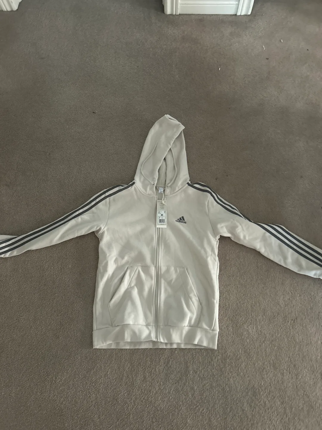 Adidas Zip-Up Hoodie - Beige thumbnail
