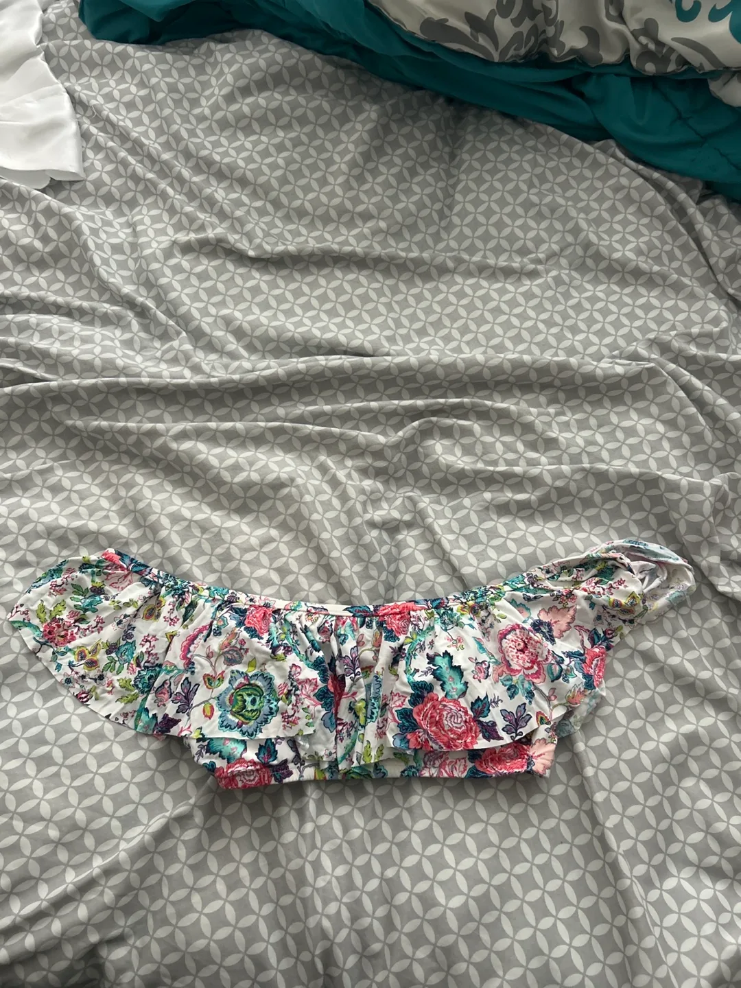 Floral Off-the-Shoulder Bikini Top thumbnail
