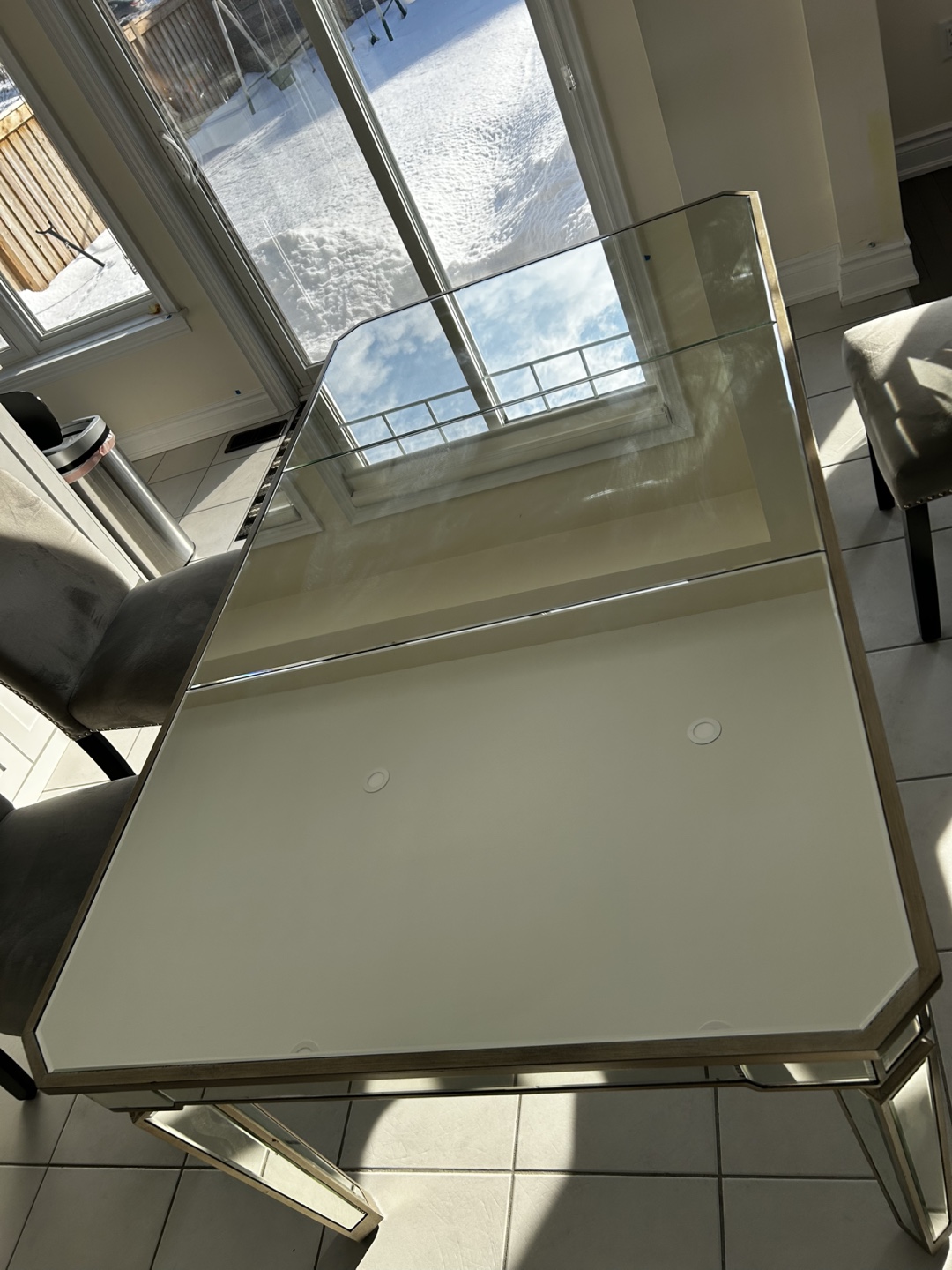 Mirrored Glass Dining Table