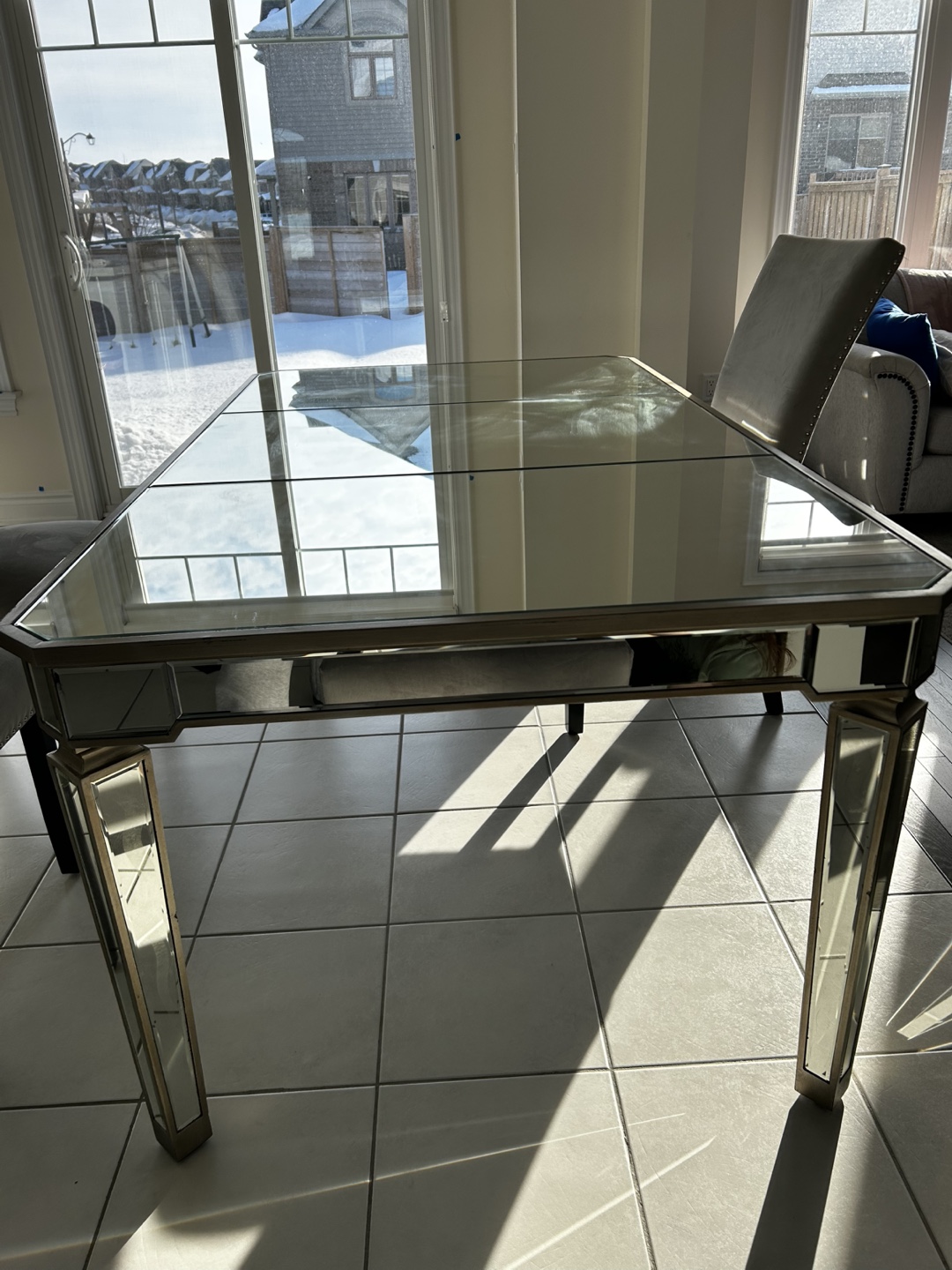 Mirrored Glass Dining Table - photo 3