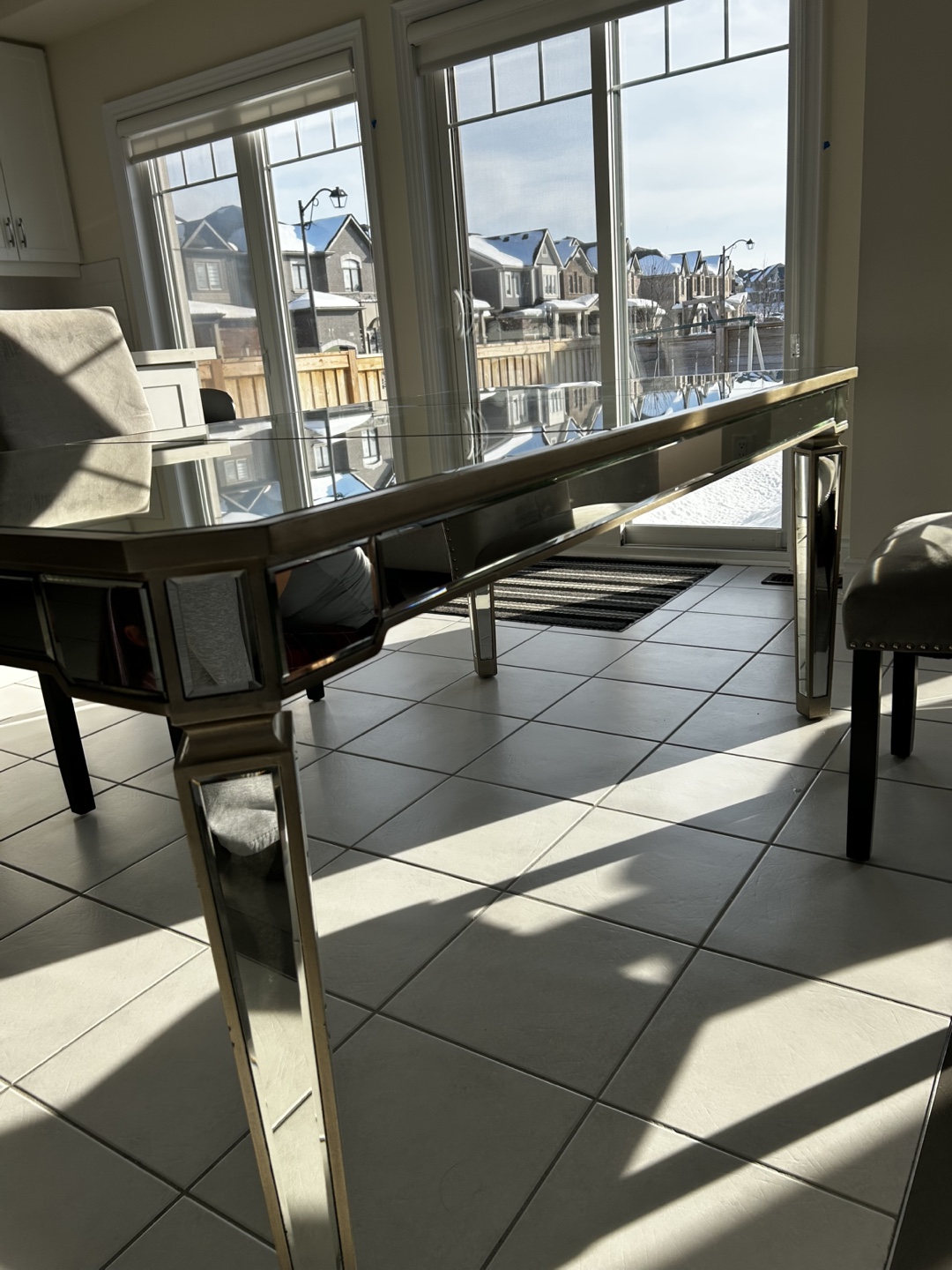 Mirrored Glass Dining Table - photo 2
