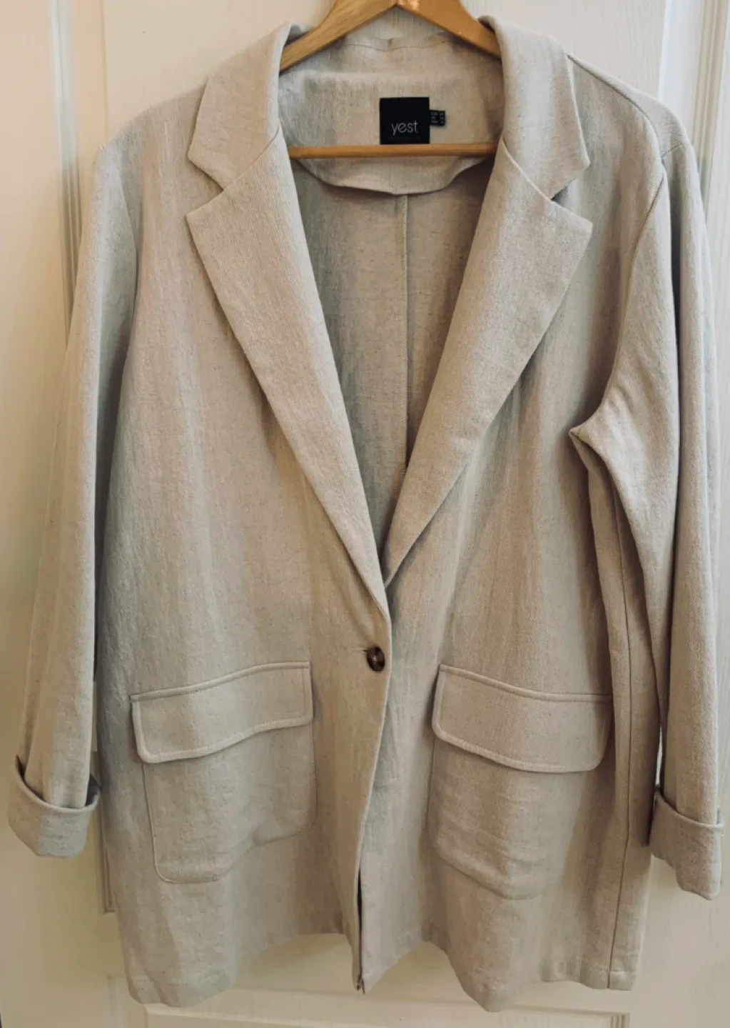 Yest Cotton/Linen Blazer - Beige thumbnail