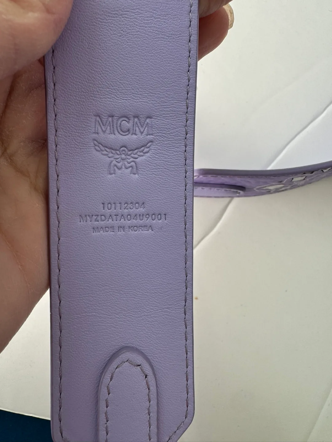 MCM Lavender Purple Leather Shoulder Strap image indicator(6)