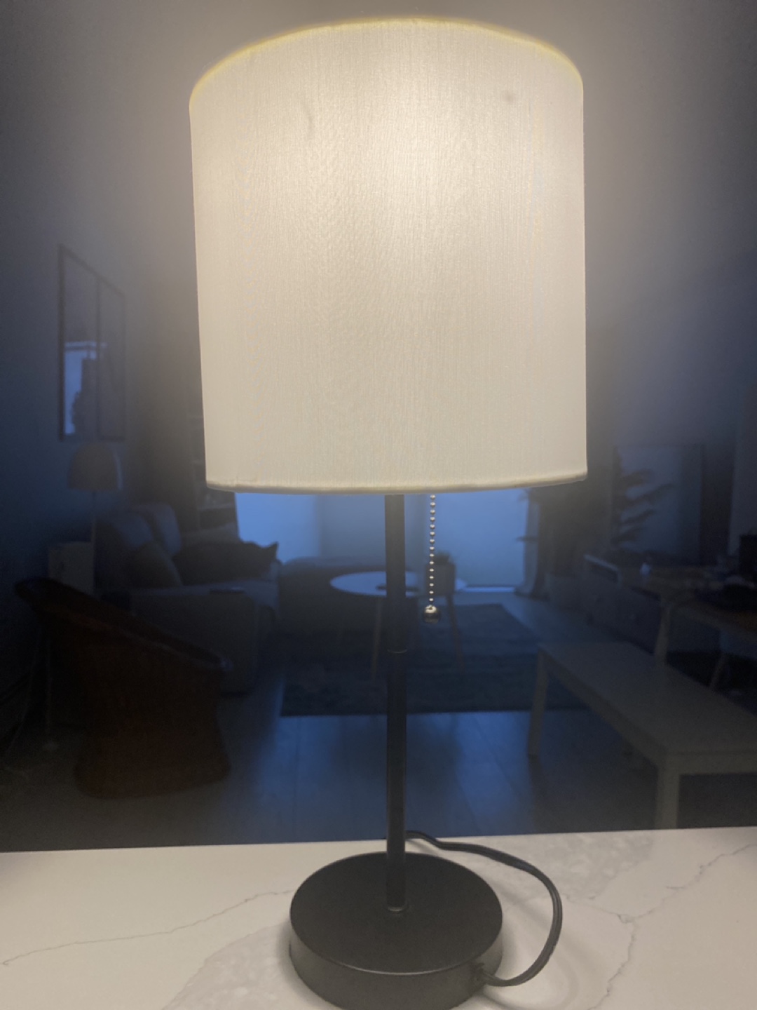 Modern Table Lamp with Off-White Shade