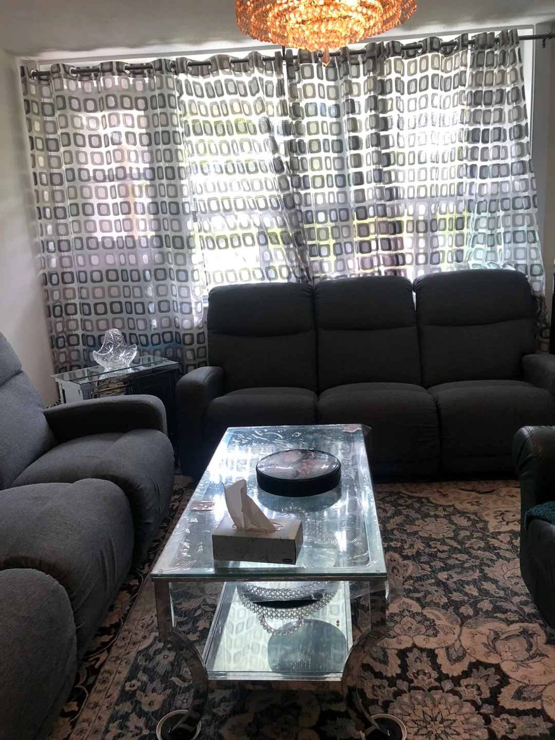 2 beautiful like new Grey Reclining LAZY BOYSofas image indicator(2)