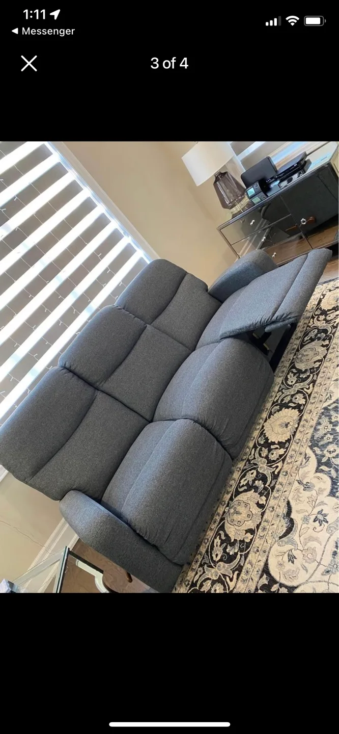 2 beautiful like new Grey Reclining LAZY BOYSofas image indicator(4)