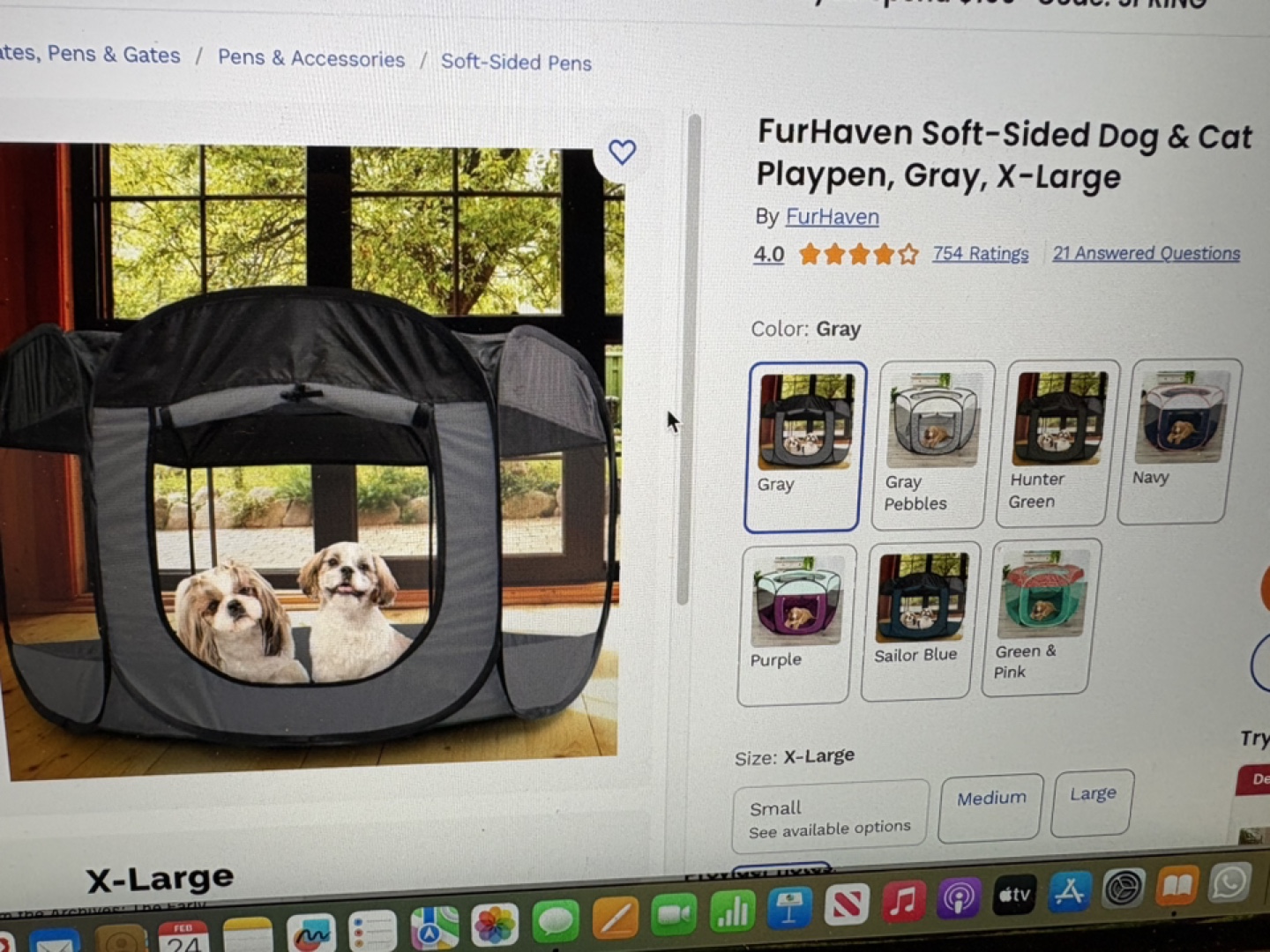 FurHaven Soft-Sided Dog & Cat Playpen, Gray, X-Large