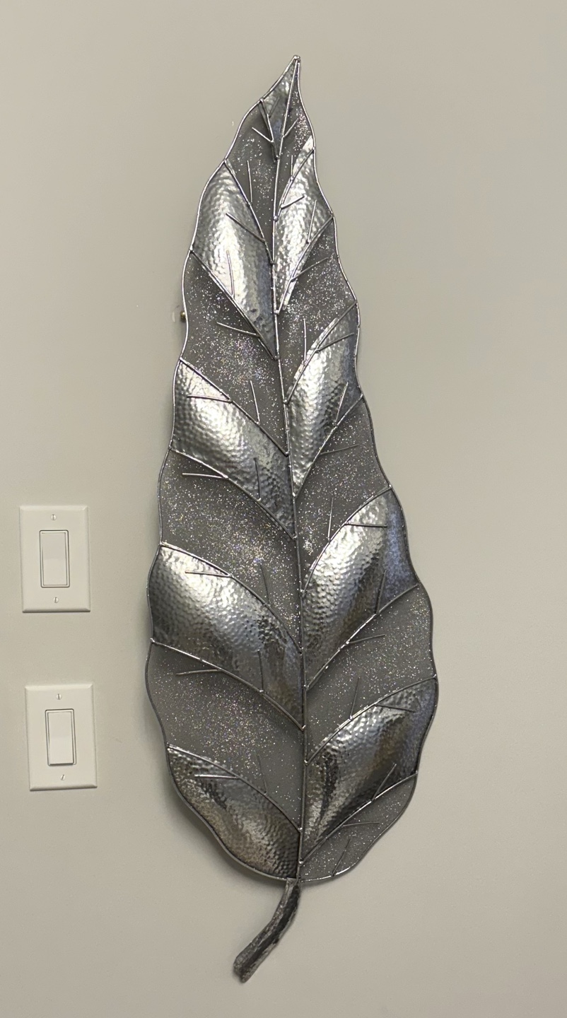 Silver Metal Leaf Wall Decor