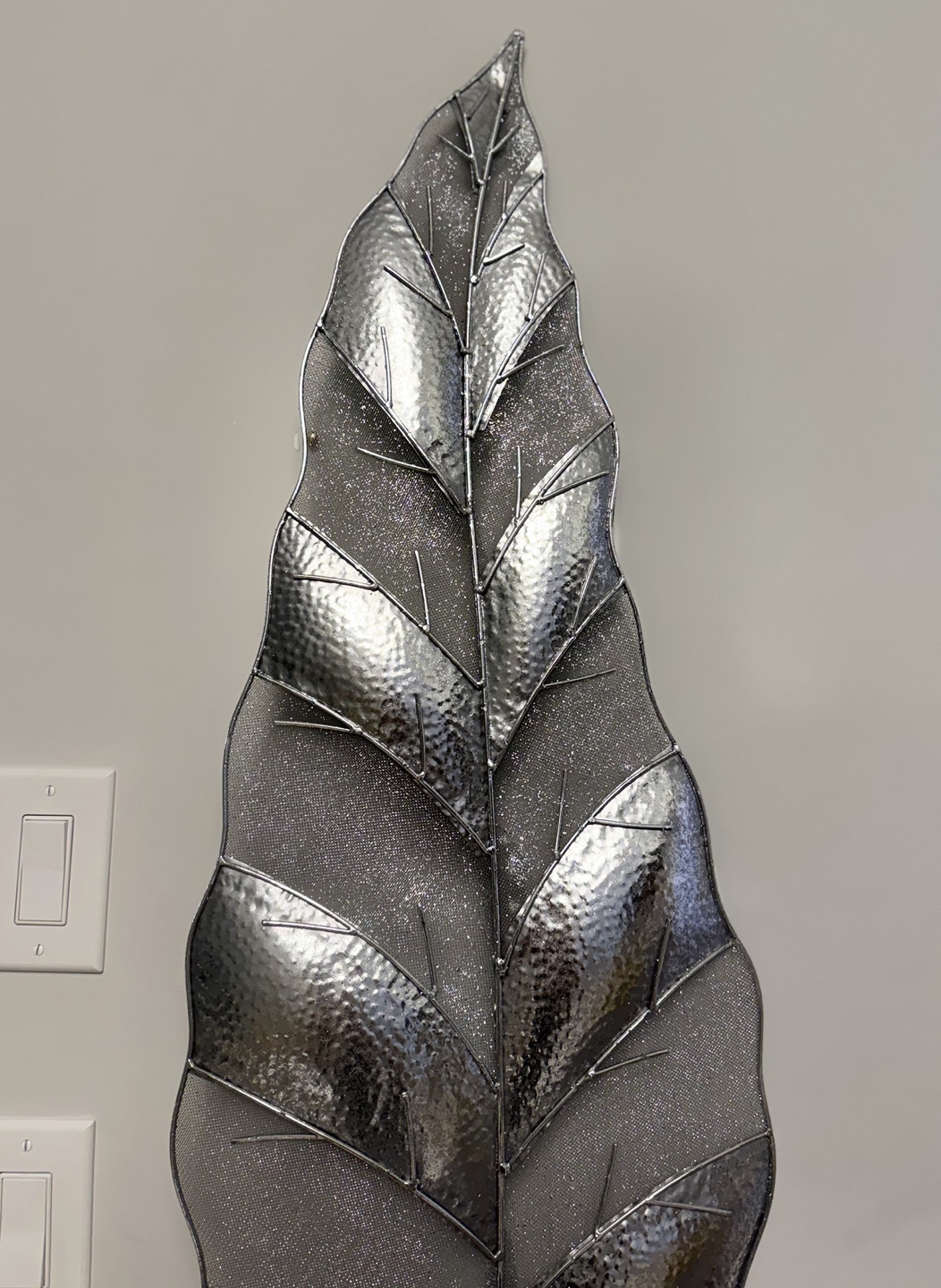 Silver Metal Leaf Wall Decor - photo 3