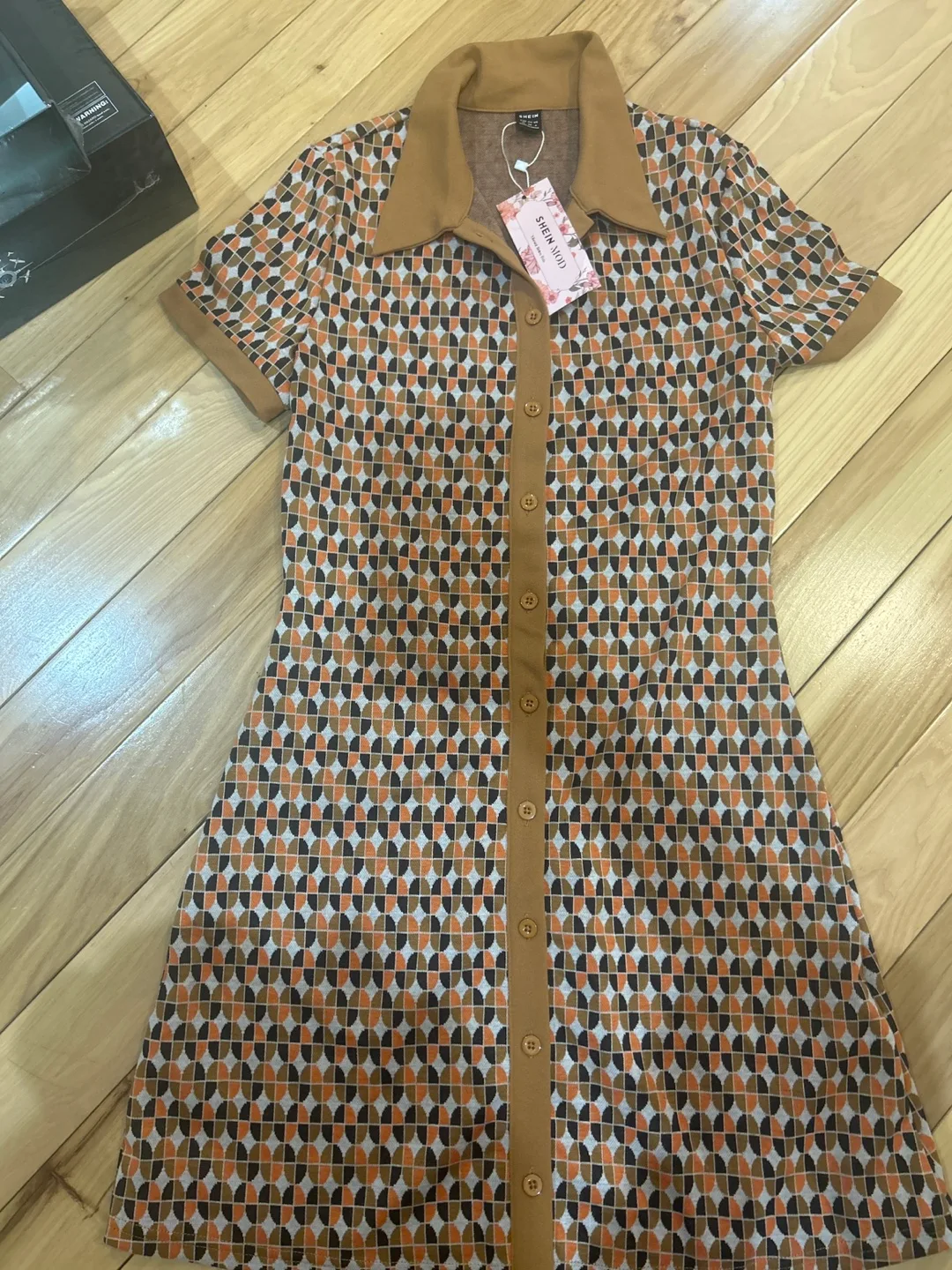SHEIN Mod Geo Print Mini Dress thumbnail