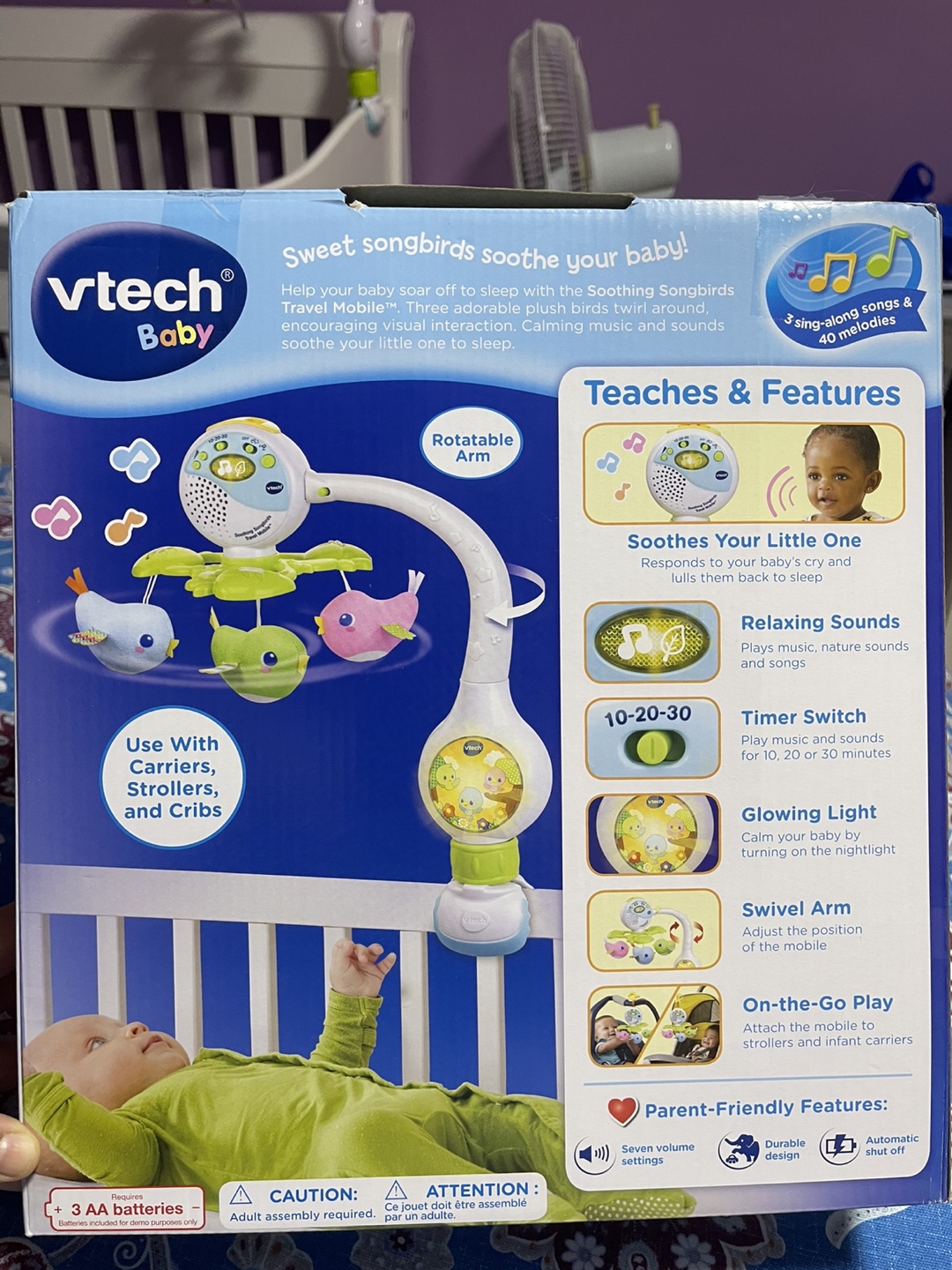 VTech Baby Soothing Songbirds Travel Mobile