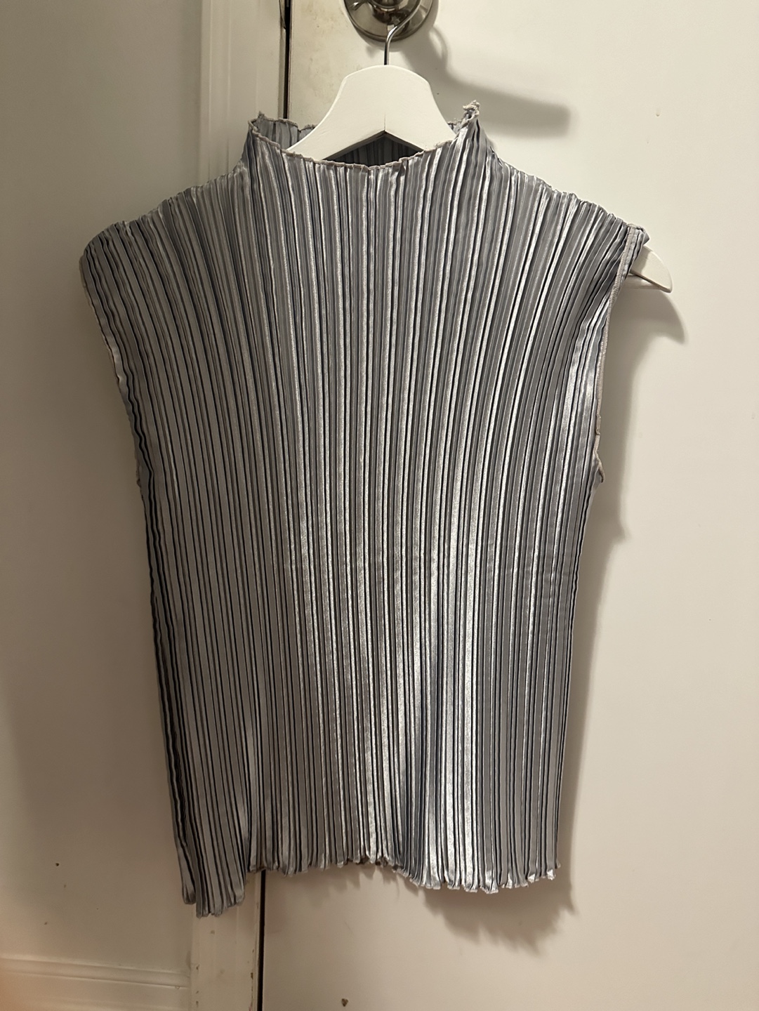 Vintage Pleated Blouse Tank Top, Size M