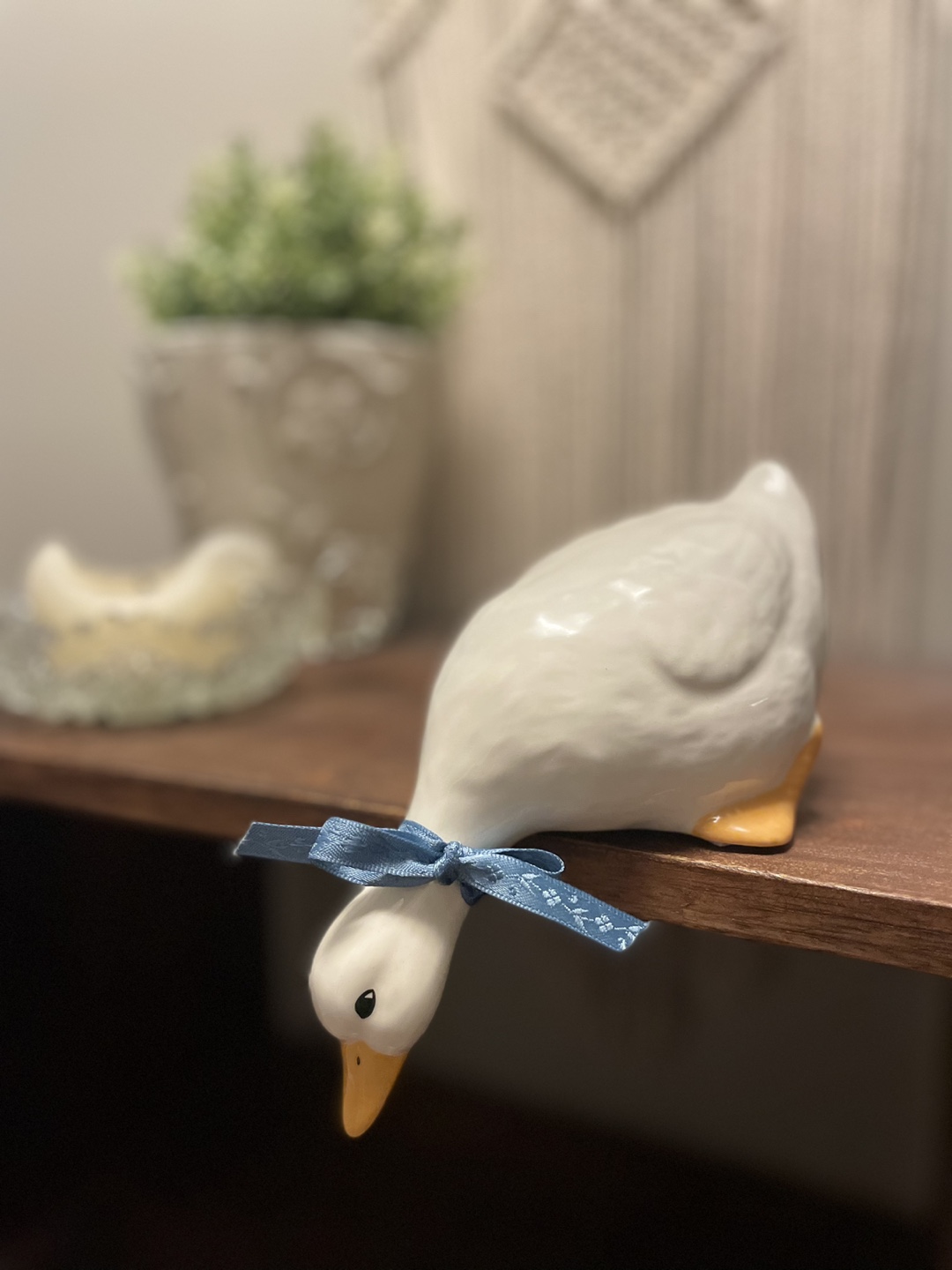 Adorable Ceramic Goose Figurine