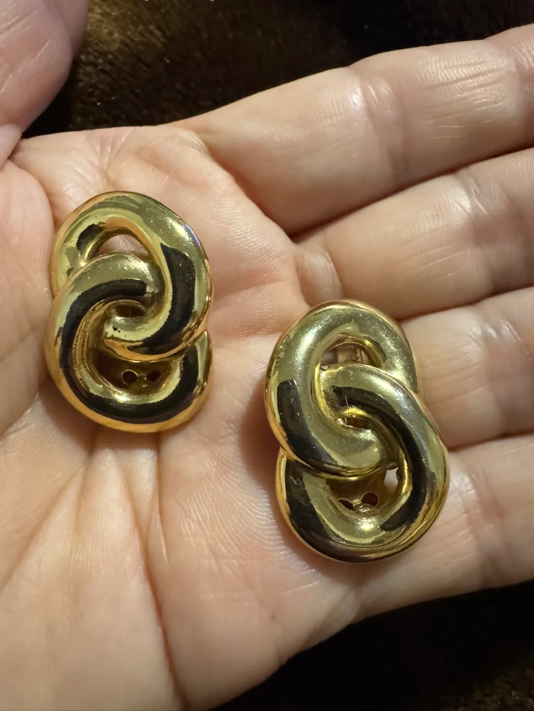 #freecycle Gold Tone Clip-On Earrings thumbnail