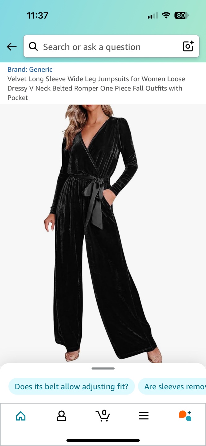 Women's Black Velvet Jumpsuit - Size Large
