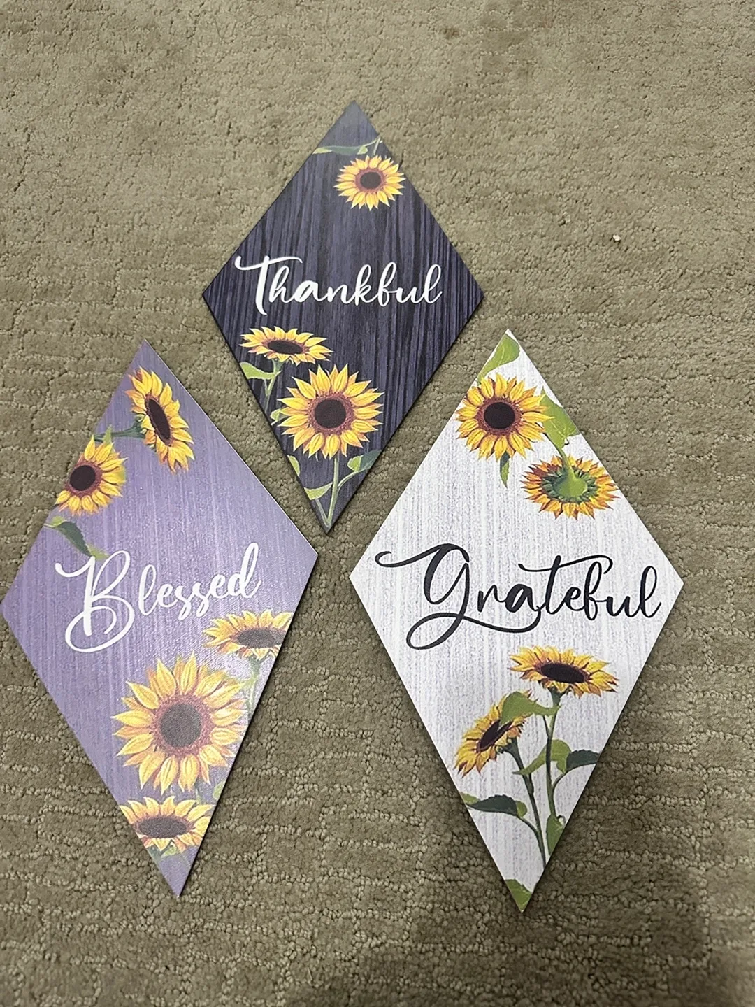 Set of Three Diamond-Shape Wall Decor#freecycle thumbnail