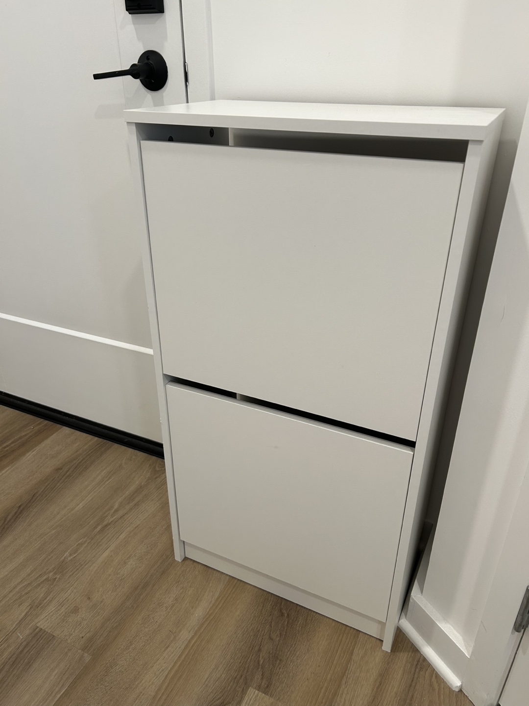 White 2-Tier Shoe Cabinet