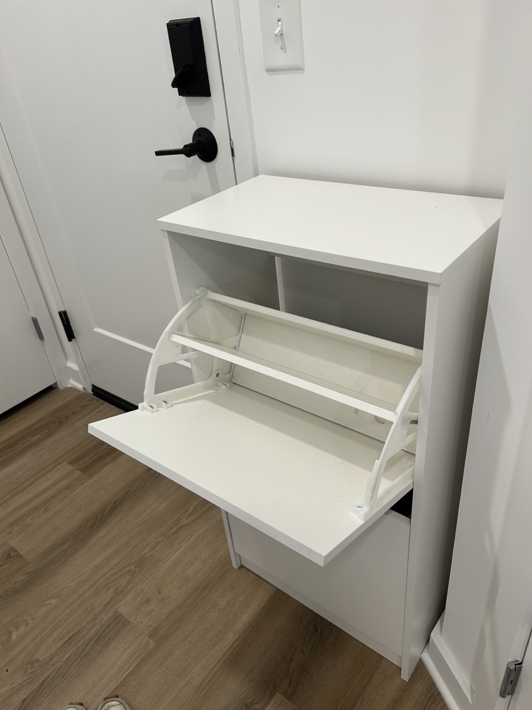White 2-Tier Shoe Cabinet - photo 2