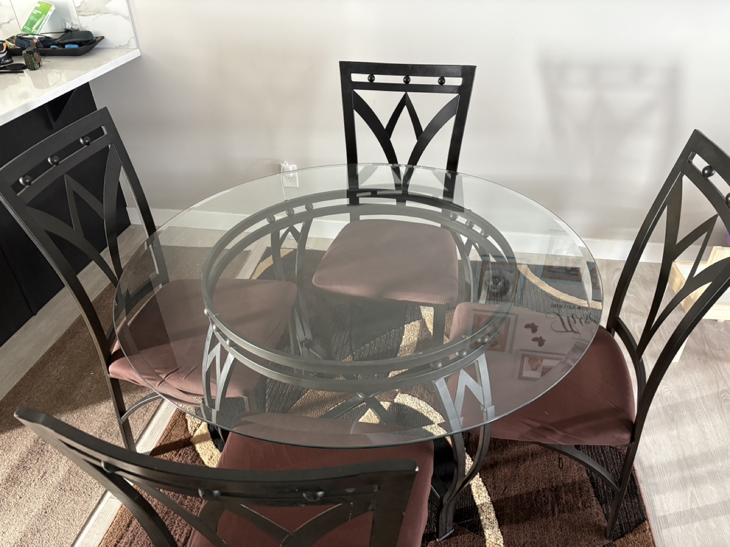 Glass Top Dining Table Set with Four Chairs - photo 3