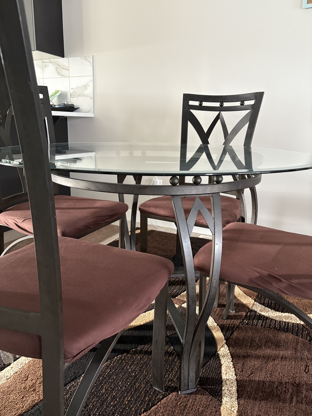 Glass Top Dining Table Set with Four Chairs - photo 2