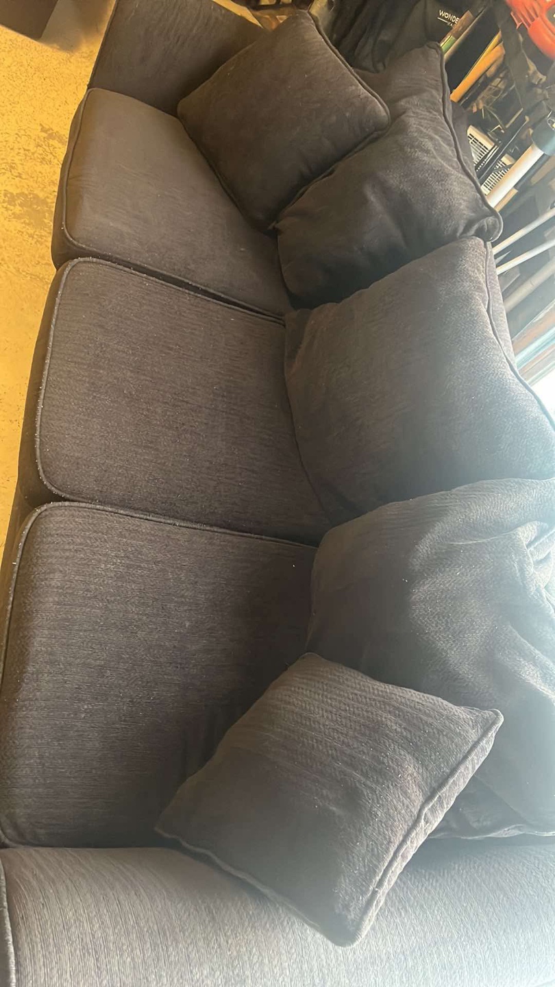 Dark Brown Sofa with Throw Pillows - photo 3