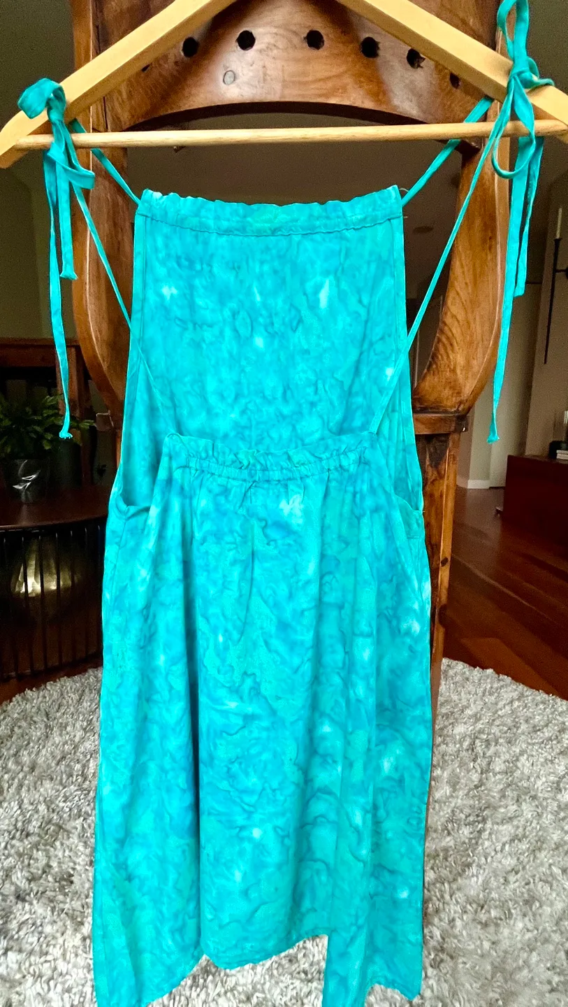 Teal Tie-Dye Halter dress ordered from Australia. image indicator(3)