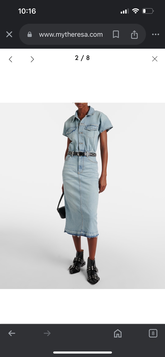 Ganni Light Wash Denim Midi Dress