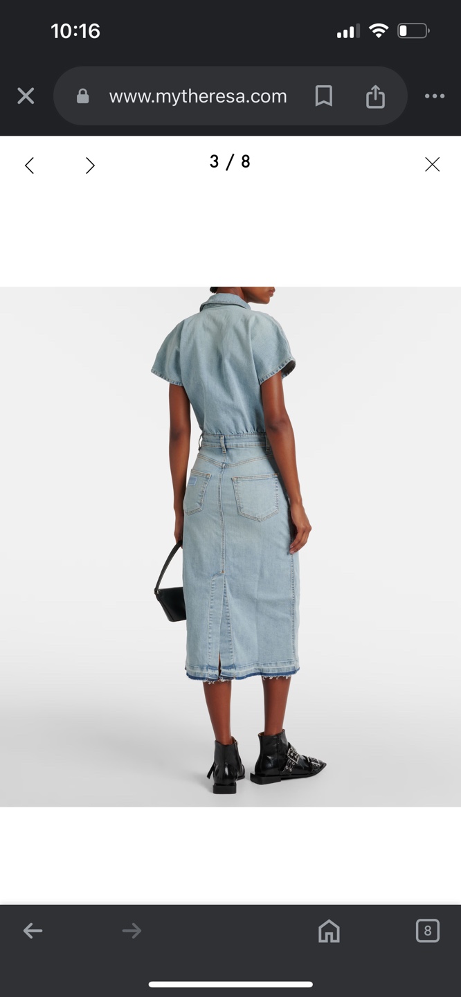 Ganni Light Wash Denim Midi Dress - photo 3